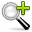 Find, in, magnifying glass, plus, search, zoom icon